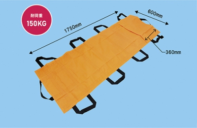 使い捨て不織布ストレッチャー(フットポケット付）オレンジ